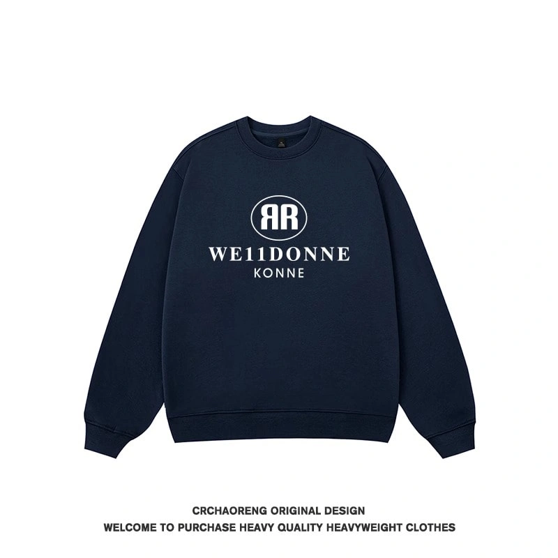 We11done Konne Retro Crew Neck Sweatshirt Men 2024 Loose Versatile Casual Top Trend Style 1