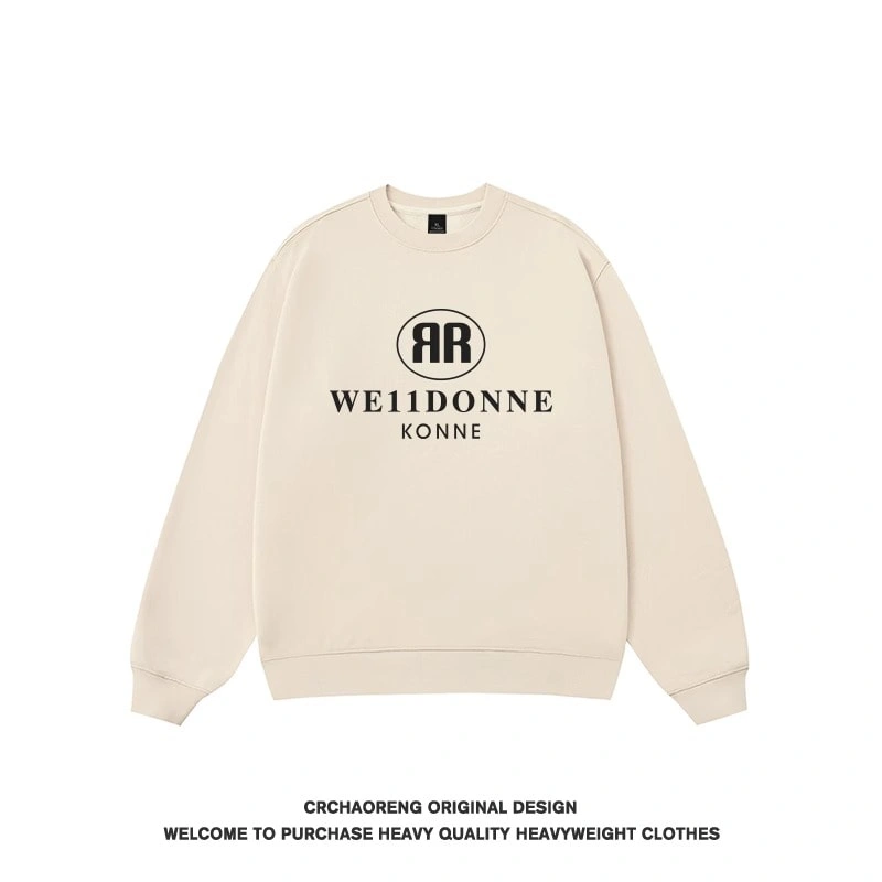 We11done Konne Retro Crew Neck Sweatshirt Men 2024 Loose Versatile Casual Top Trend Style 5