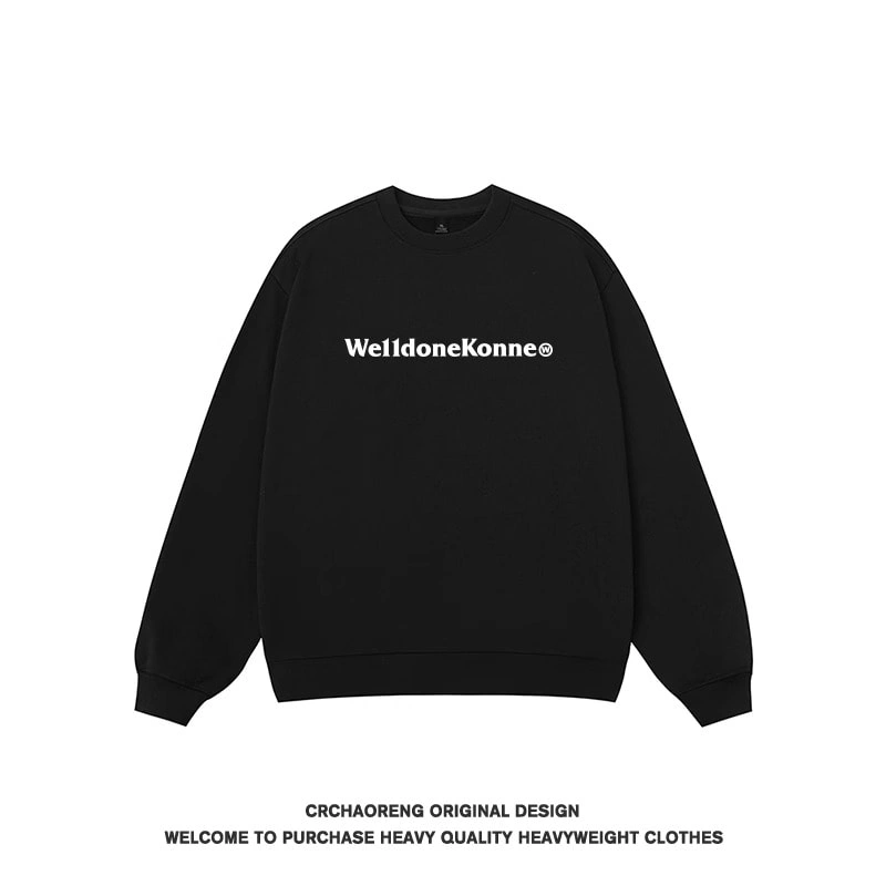 We11done Konne Retro Crew Neck Sweatshirt Men 2024 Pure Cottonweight Youth Top Style 1