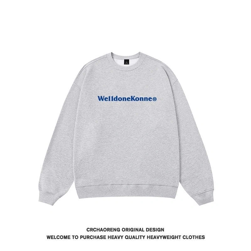 We11done Konne Retro Crew Neck Sweatshirt Men 2024 Pure Cottonweight Youth Top Style 4