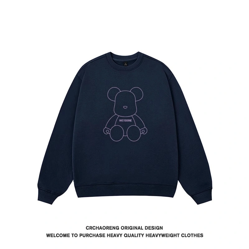 We11done Konne Retro Crew Neck Sweatshirt Men Fleece Loose Couple Top Style 1