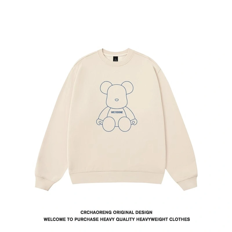 We11done Konne Retro Crew Neck Sweatshirt Men Fleece Loose Couple Top Style 5