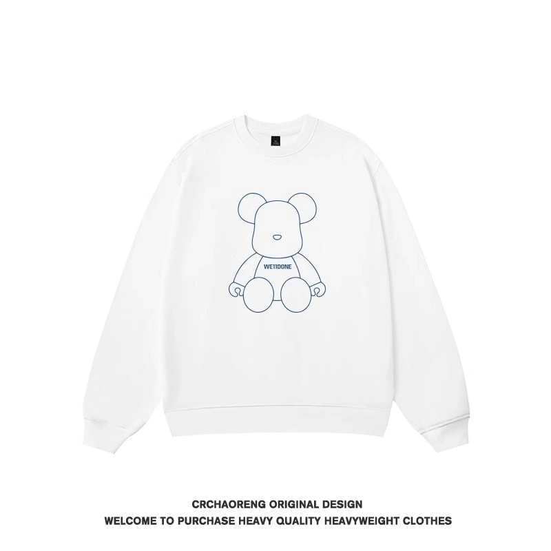 We11done Konne Retro Crew Neck Sweatshirt Men Fleece Loose Couple Top Style 6