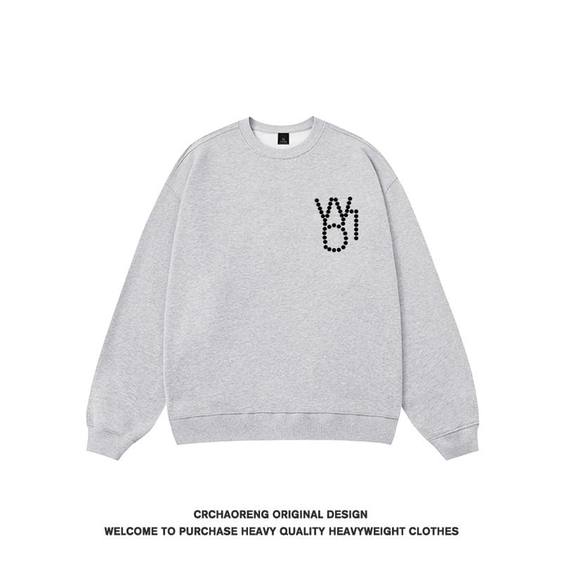 We11done Konne Retro Crew Neck Sweatshirt Men Trend Brand Casual Loose Pullover Top Style 3