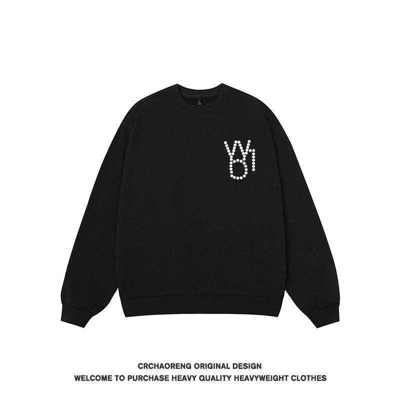 We11done Konne Retro Crew Neck Sweatshirt Men Trend Brand Casual Loose Pullover Top