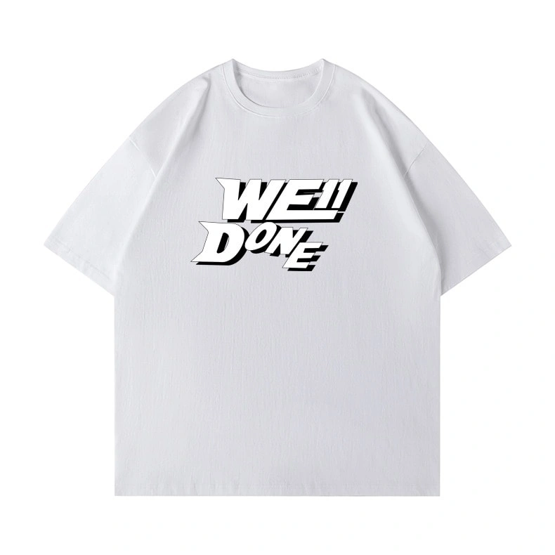 We11done Konne Retro High Street Short Sleeve T-Shirt Men Casual Loose Half Sleeve Top Style 1