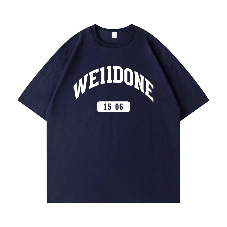 We11done Konne Retro High Street Short Sleeve T-Shirt Men Simple Versatile Fashion Half Sleeve Top Style 4