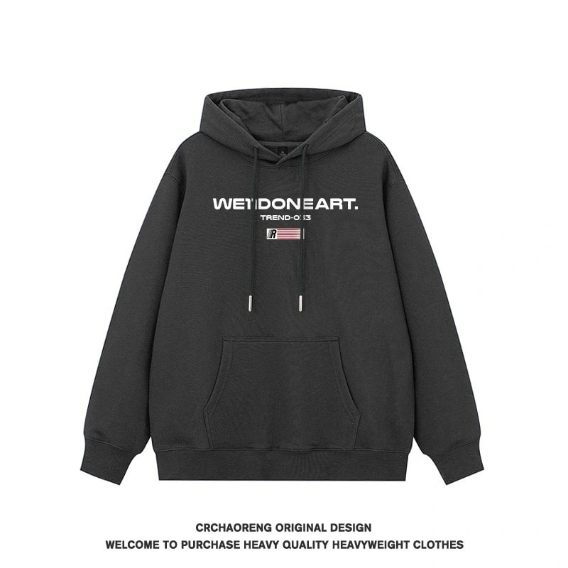 We11done Konne Retro Hoodie Men Pure Cottonweight Versatile Loose Casual Jacket Style 2