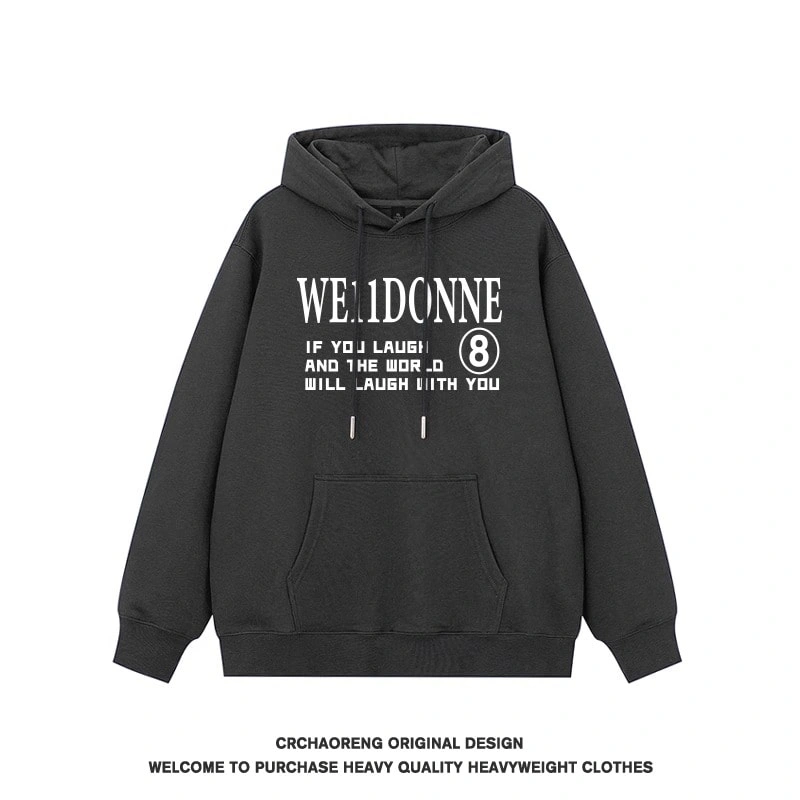 We11done Konne Retro Letter Print Hoodie Men’s High Street Pullover Jacket Style 2
