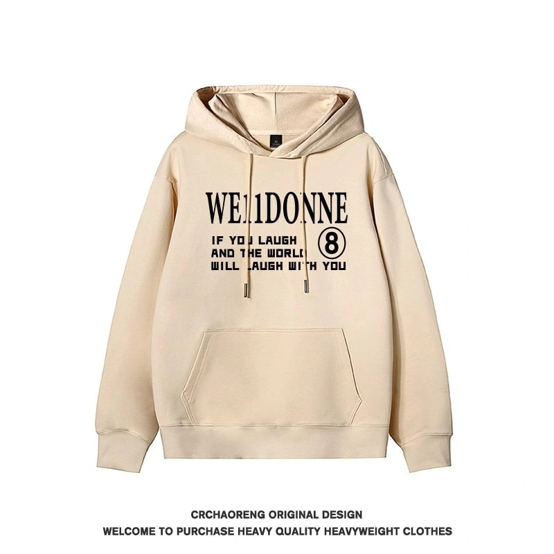 We11done Konne Retro Letter Print Hoodie Men’s High Street Pullover Jacket Style 5