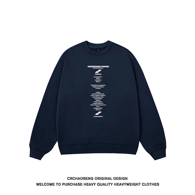 We11done Konne Retro Pure Cottonweight Crew Neck Sweatshirt Men Loose High Street Inner Long Sleeve Top Style 1