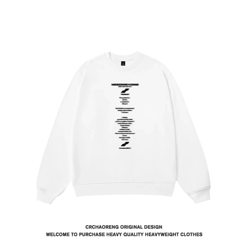 We11done Konne Retro Pure Cottonweight Crew Neck Sweatshirt Men Loose High Street Inner Long Sleeve Top Style 6