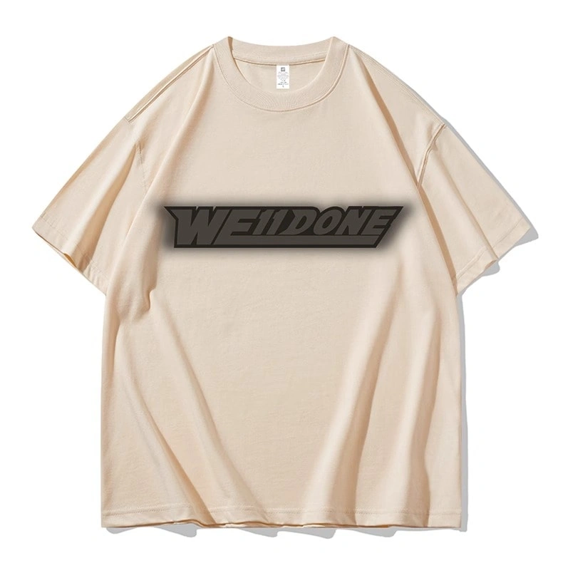 We11done Konne Retro Short Sleeve T-Shirt Men Niche Loose Trend Pure Cotton Half Sleeve Top Style 3