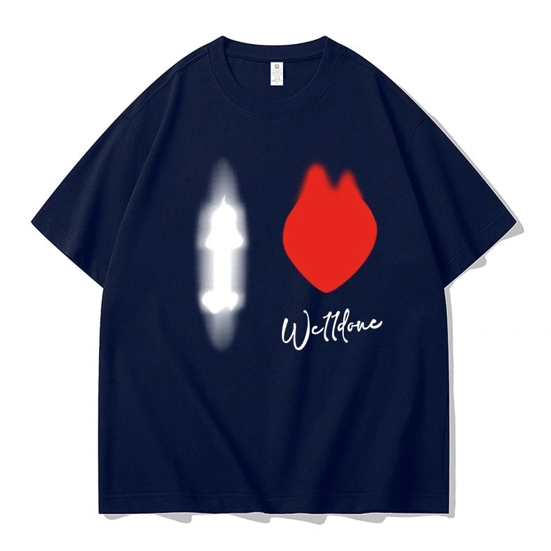 We11done Konne Short Sleeve T-Shirt Men Casual Loose Half Sleeve Pure Cotton High Street Trend Crew Neck Top Style 4