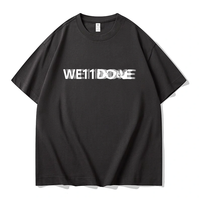 We11done Konne Short Sleeve T-Shirt Men Casual Loose Pure Cotton Trend Crew Neck Half Sleeve Top Style 1