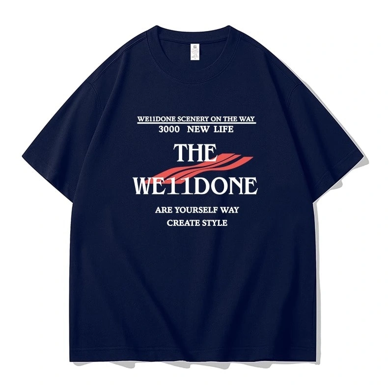 We11done Konne Short Sleeve T-Shirt Men Loose Half Sleeve Pure Cotton High Street Trend Brand Tee Style 2