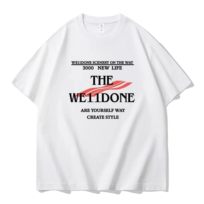 We11done Konne Short Sleeve T-Shirt Men Loose Half Sleeve Pure Cotton High Street Trend Brand Tee Style 3