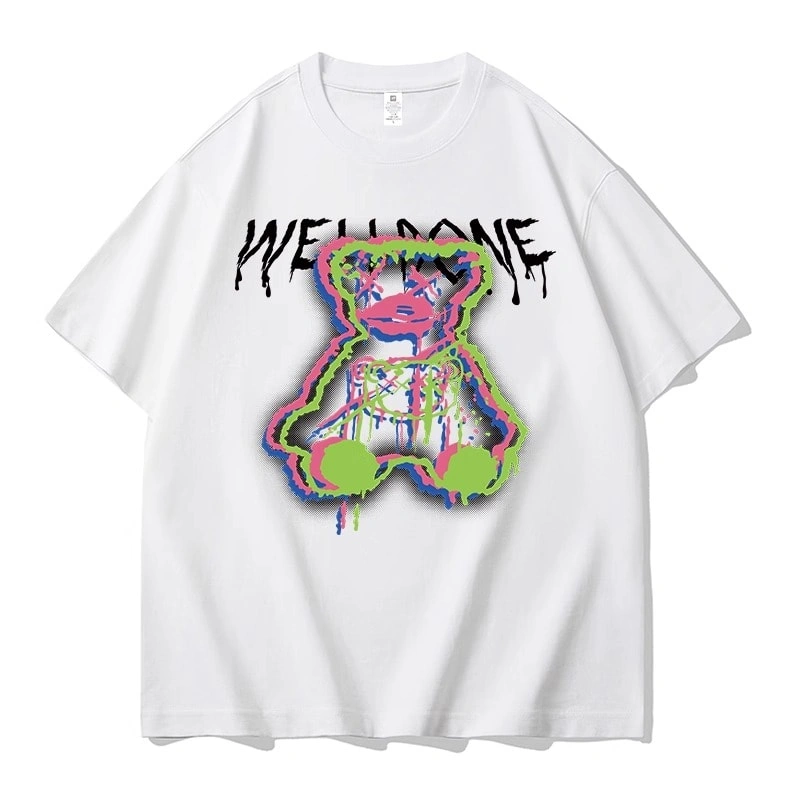 We11done Konne Short Sleeve T-Shirt Men Retro Niche Loose Pure Cotton Trend Brand Tee Clothes Style 1