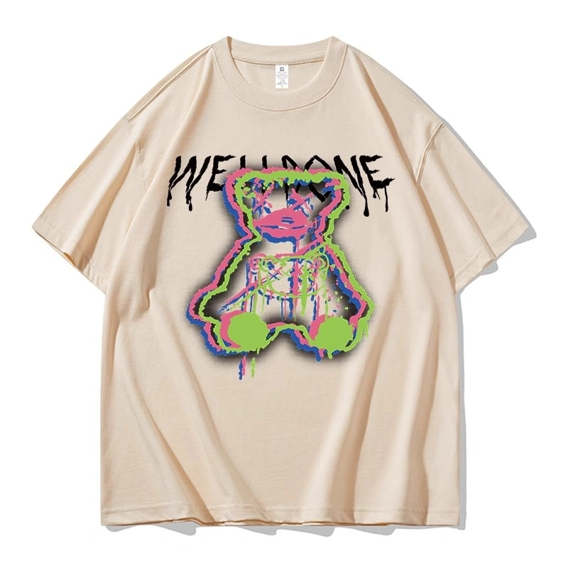 We11done Konne Short Sleeve T-Shirt Men Retro Niche Loose Pure Cotton Trend Brand Tee Clothes Style 3