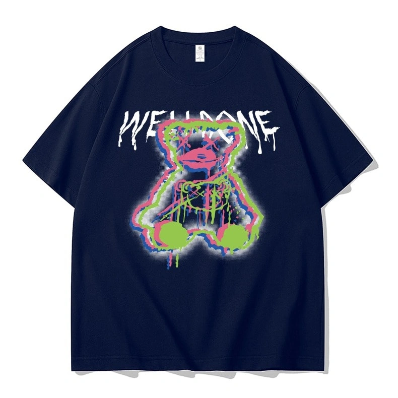 We11done Konne Short Sleeve T-Shirt Men Retro Niche Loose Pure Cotton Trend Brand Tee Clothes Style 4