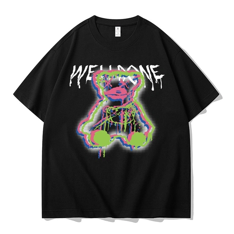 We11done Konne Short Sleeve T-Shirt Men Retro Niche Loose Pure Cotton Trend Brand Tee Clothes