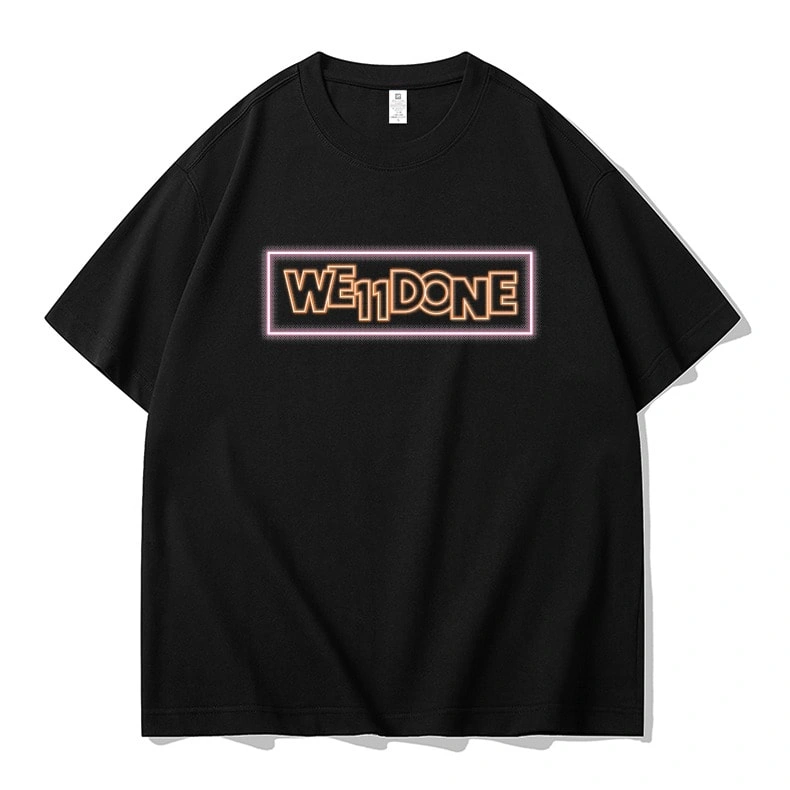 We11done Konne Short Sleeve T-Shirt Men Retro Niche Loose Pure Cotton Trend Crew Neck Tee