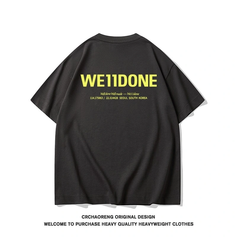 We11done Konne Simple Versatile Street Top T-Shirt Men Crew Neck Pure Cotton Short Sleeve Style 1