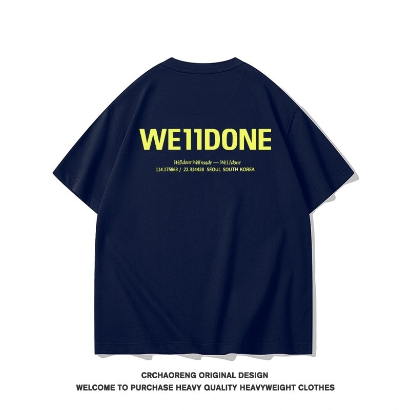 We11done Konne Simple Versatile Street Top T-Shirt Men Crew Neck Pure Cotton Short Sleeve Style 2