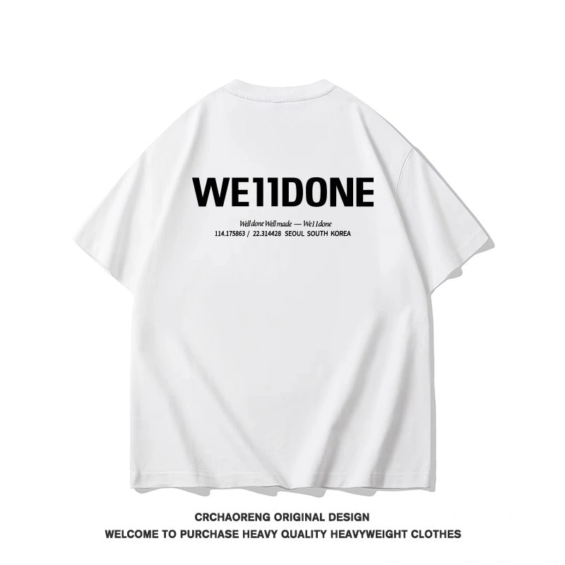 We11done Konne Simple Versatile Street Top T-Shirt Men Crew Neck Pure Cotton Short Sleeve Style 3