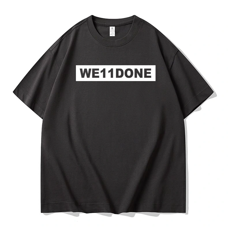 We11done Konne Simple VersatileShort Sleeve T-Shirt Men Letter Print Casual Top Style 2
