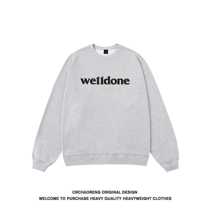 We11done Konne Stiff Crew Neck Sweatshirt Men Loose Casual Versatile Pure Cottonweight Trend Brand Top Style 4