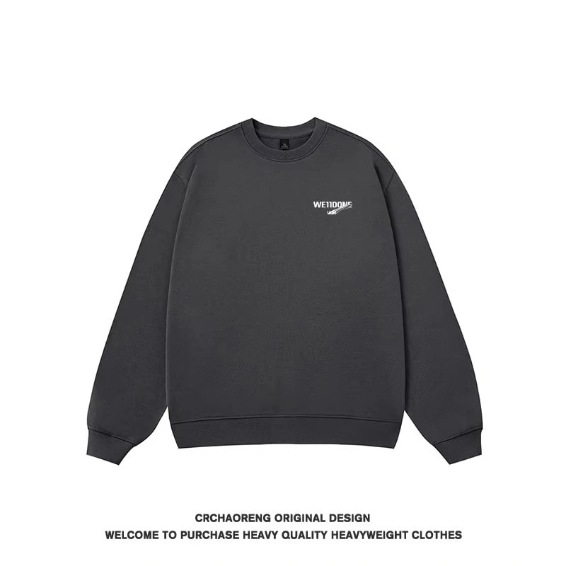 We11done Konne Stiff Crew Neck Sweatshirt Men Newweight Loose Pullover Long Sleeve Top Style 2