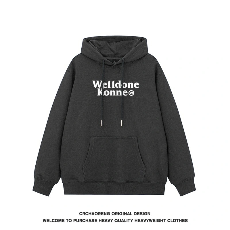 We11done Konne Stiff Hoodie Men Retro High Street Loose Casual Jacket Style 3