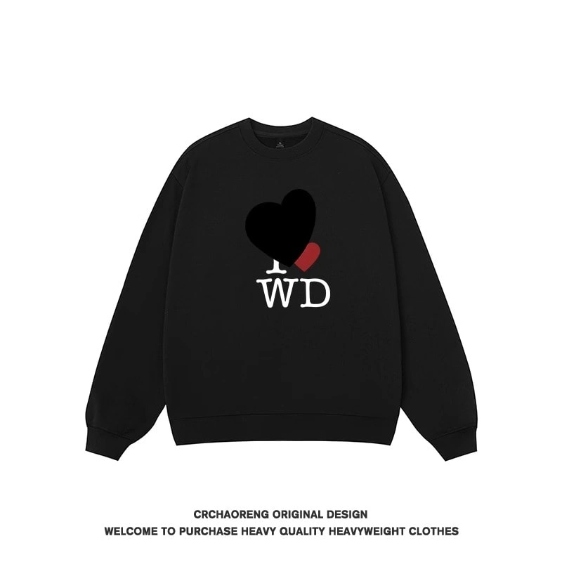 We11done Konne Stiff Retro Crew Neck Sweatshirt Men High Street Niche Loose Trend Brand Top