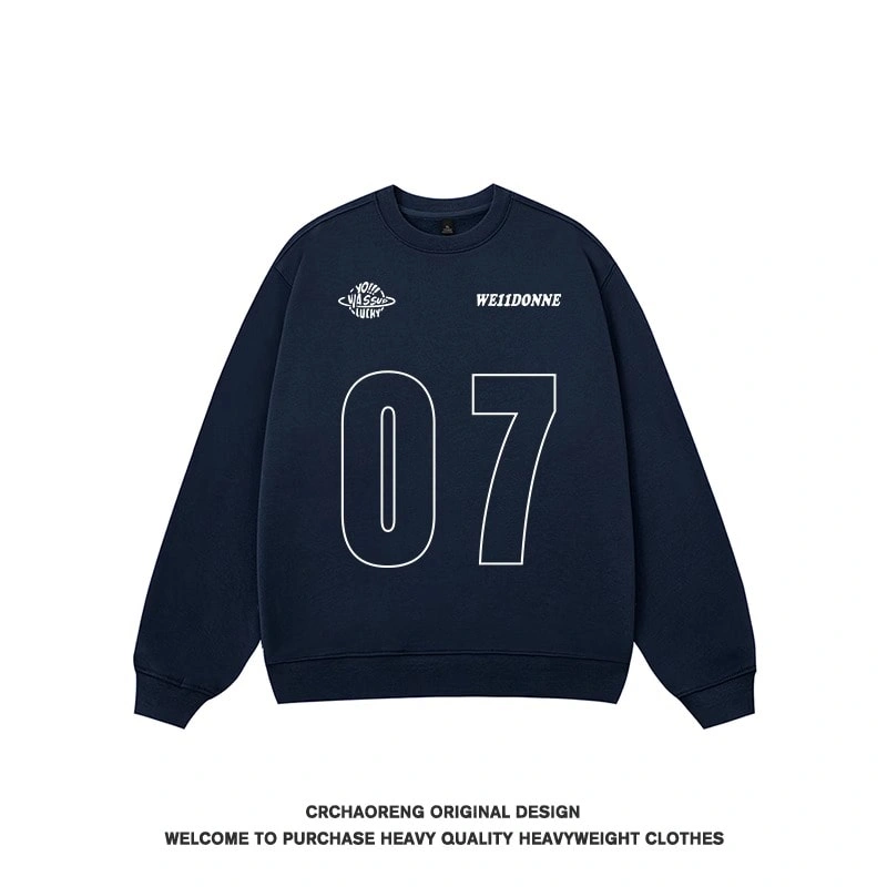 We11done Konne Street Retro Crew Neck Sweatshirt Men 07 Basic Print Casual Loose Top Style 1