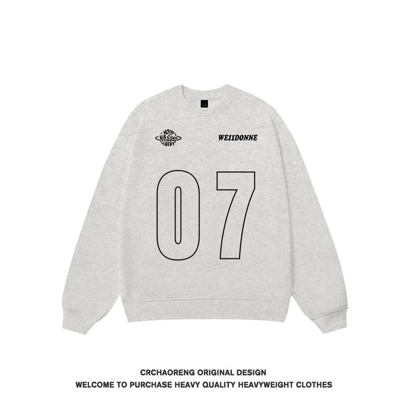 We11done Konne Street Retro Crew Neck Sweatshirt Men 07 Basic Print Casual Loose Top Style 4