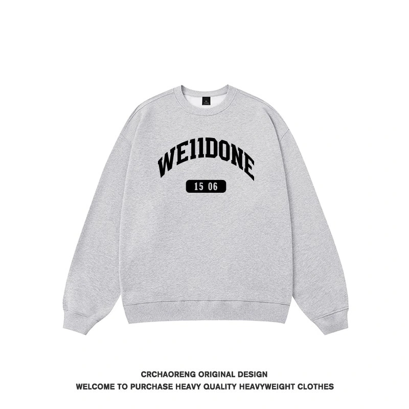 We11done Konne Trend Brand Crew Neck Sweatshirt Men 2024 New Loose Inner Long Sleeve Top Style 3