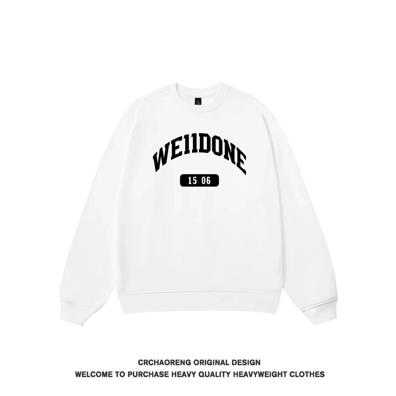 We11done Konne Trend Brand Crew Neck Sweatshirt Men 2024 New Loose Inner Long Sleeve Top Style 6