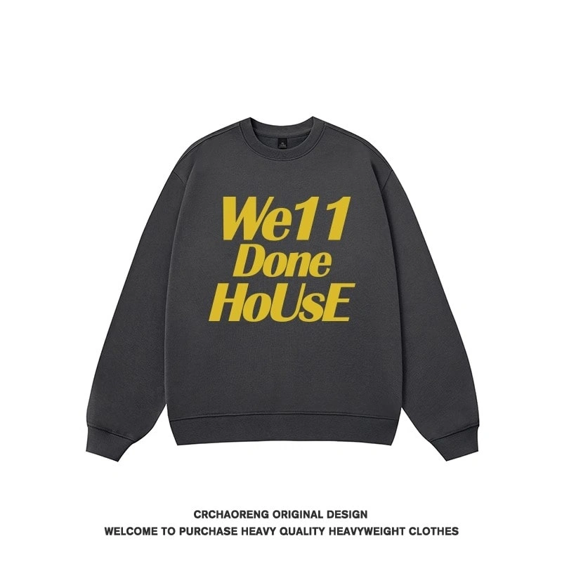 We11done Konne Trend Brand Crew Neck Sweatshirt Men Pure Cottonweight Loose Casual Top Male Style 2