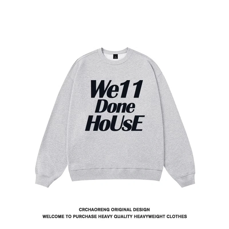 We11done Konne Trend Brand Crew Neck Sweatshirt Men Pure Cottonweight Loose Casual Top Male Style 3