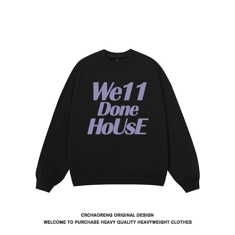 We11done Konne Trend Brand Crew Neck Sweatshirt Men Pure Cottonweight Loose Casual Top Male