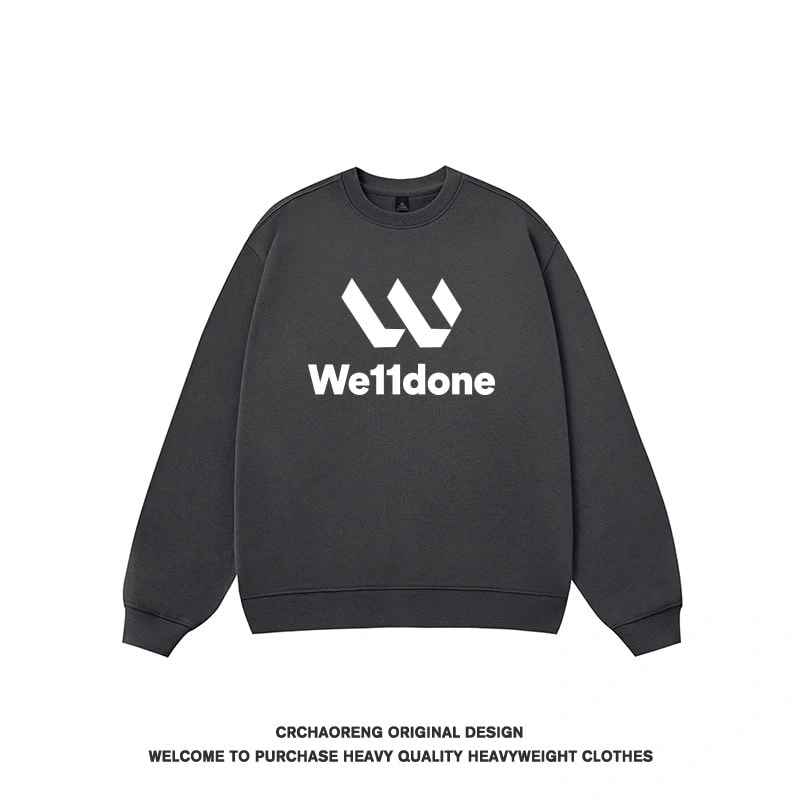 We11done Konne Trend Brand Crew Neck Sweatshirt Men Retro Casual Loose Versatile High end Long Sleeve Top Style 3
