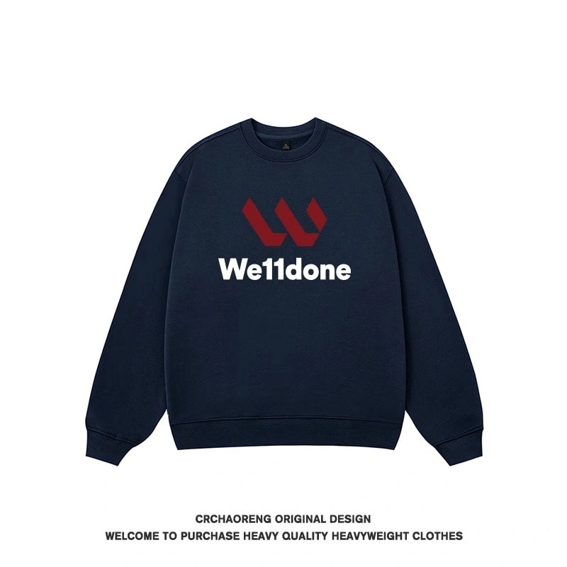 We11done Konne Trend Brand Crew Neck Sweatshirt Men Retro Casual Loose Versatile High end Long Sleeve Top Style 5