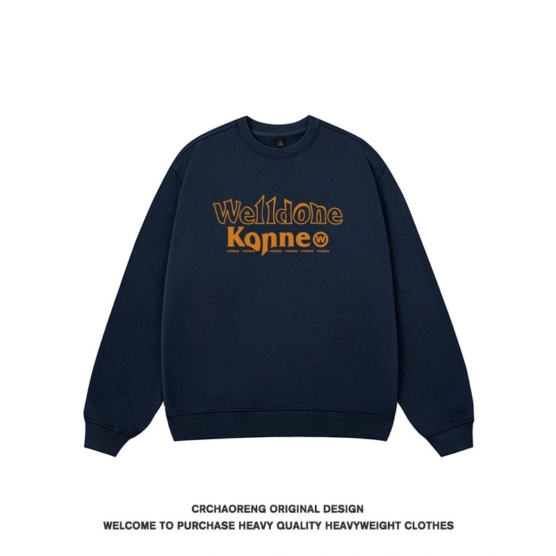 We11done Konne Trend Brand Retro Crew Neck Sweatshirt Men Pure Cottonweight Loose Versatile Top Style 5