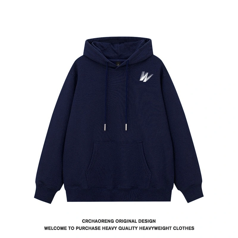 We11done Konne Trendy Casual Street Hoodie Men Pure Cotton Loose Pullover Jacket Style 1