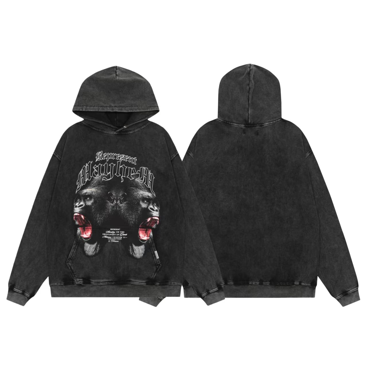 Represent Vintage Washed Doberman Pinscher Hoodie 2