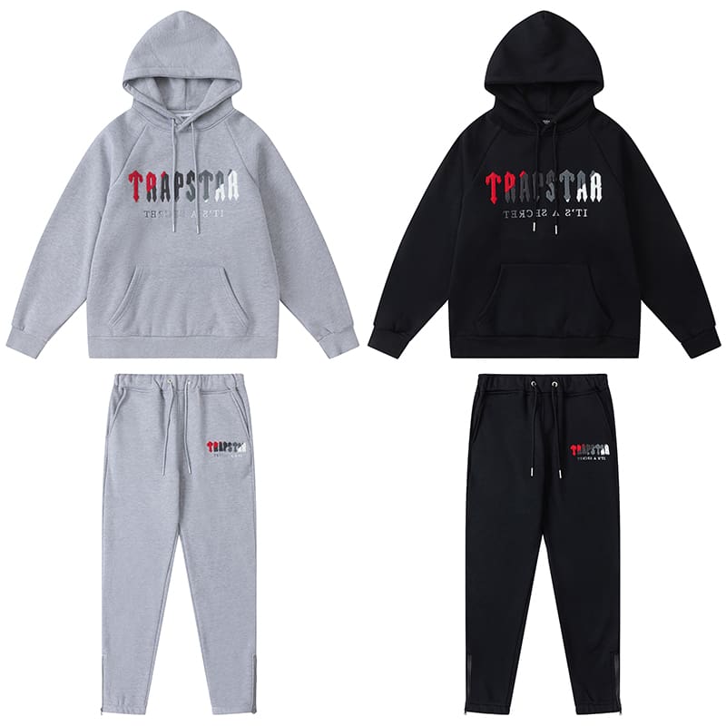 Trapstar Red Black Towel Embroidery Sweatsuit