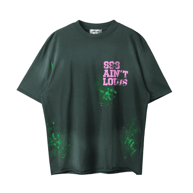sssaint L**is hand-destroyed logo tee