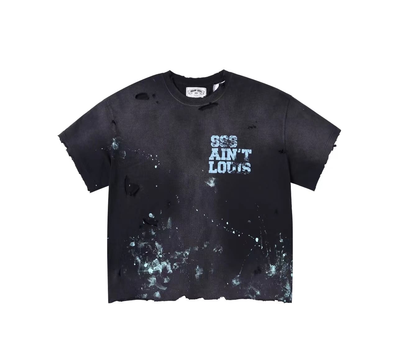 sssaint L**is hand-destroyed logo tee