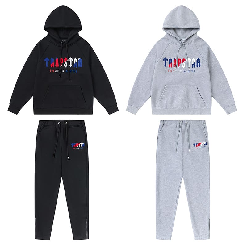 Trapstar Blue Red Towel Embroidery Sweatsuit